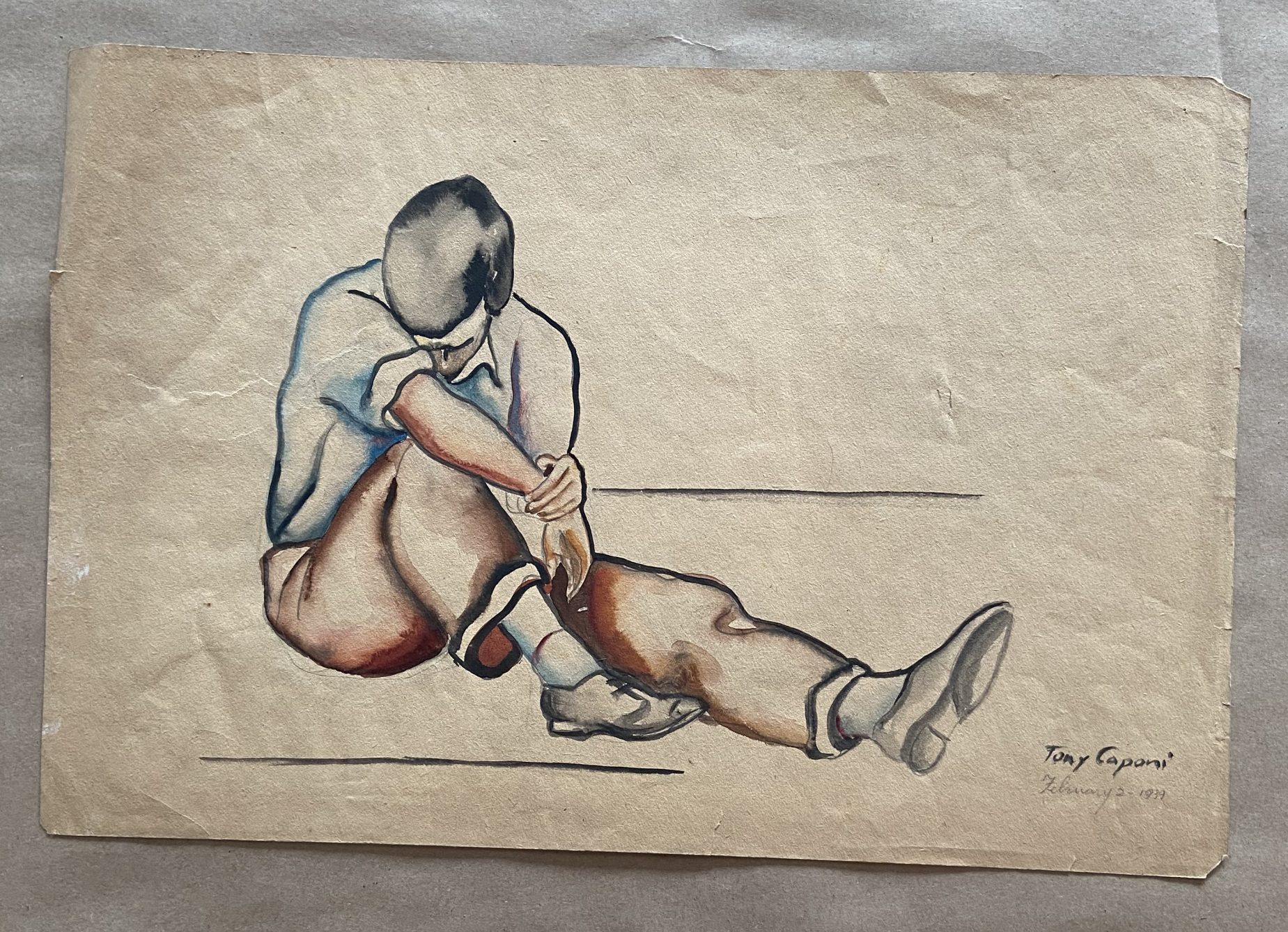 Fellow Student A watercolor drawing of a male human