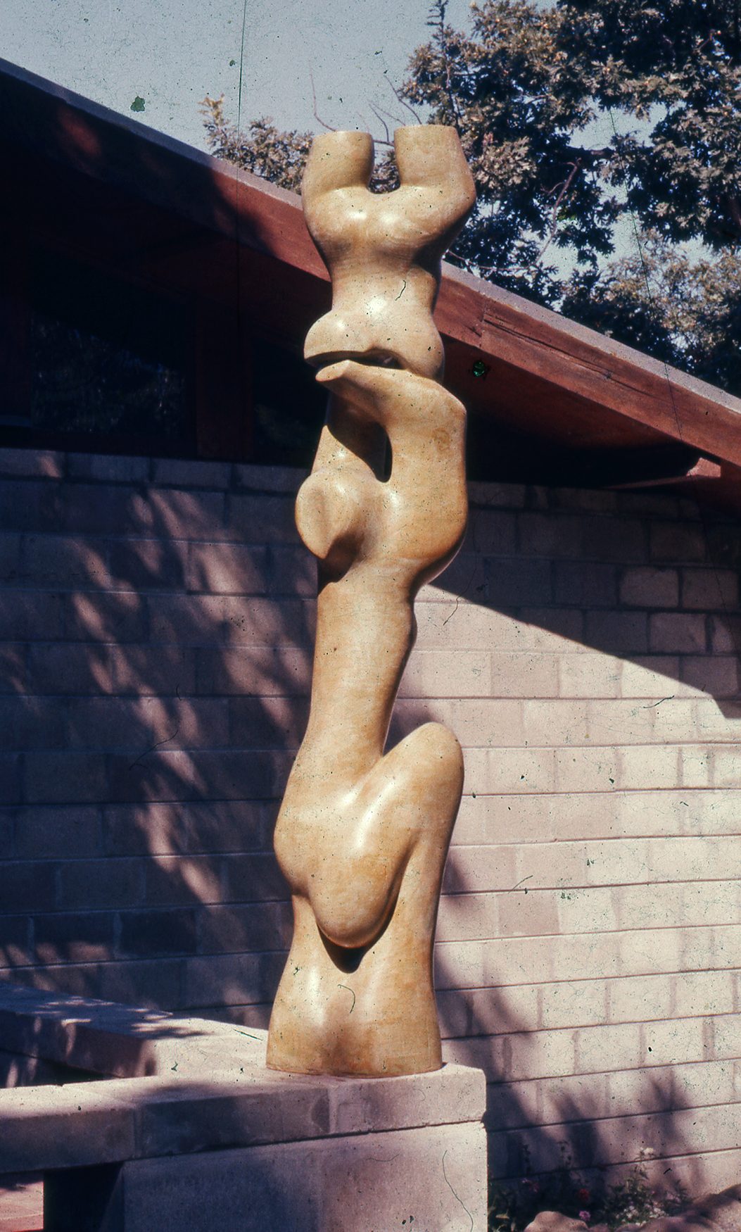 Mother and Child A large abstract wooden sculpture