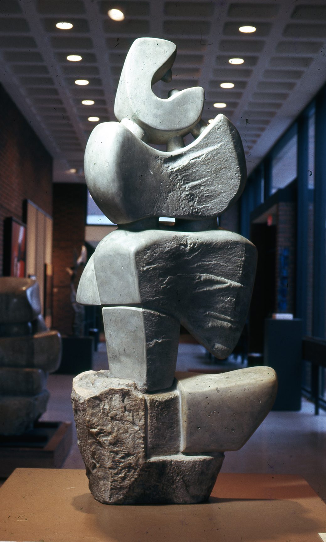 The Banyan Tree A smooth gray stone carved to look like stacked abstract shapes
