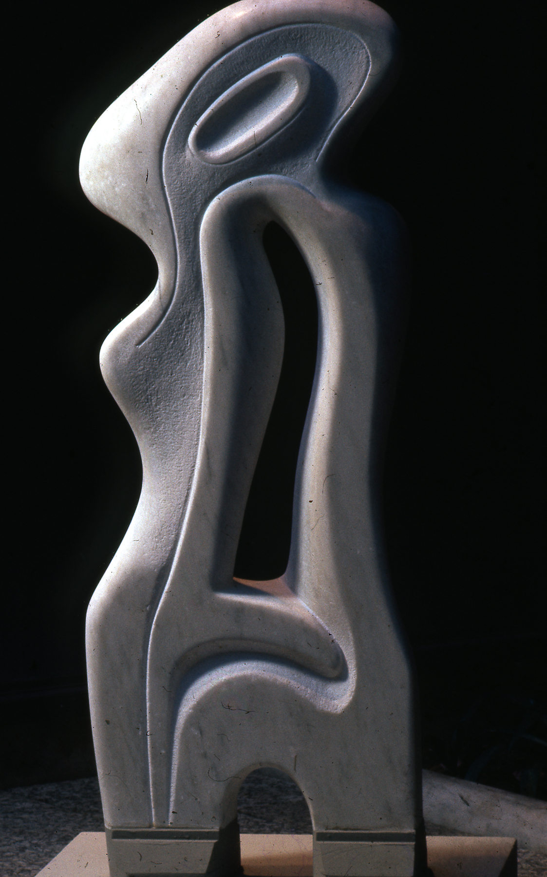 Two Sides of Man A smooth abstract figure in marble